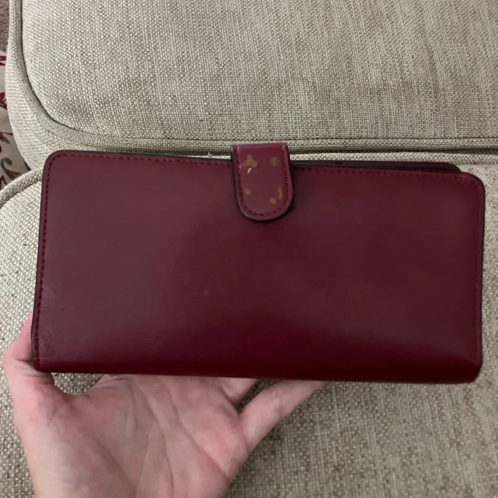 Vintage coach maroon flap wallet